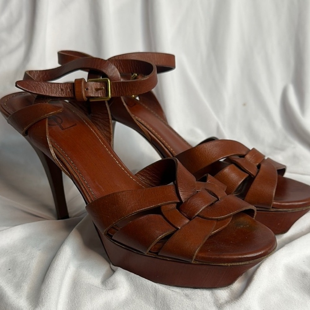 Yves Saint Laurent Brown Leather Heels